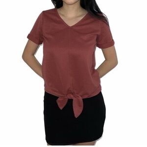 Green Envelope Terracotta‎ Tie-Front Tee